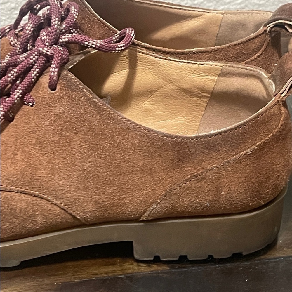 Crown Vintage Brown Suede Leather Women's Oxford La e up Shoes Sz 6M - Picture 12 of 14